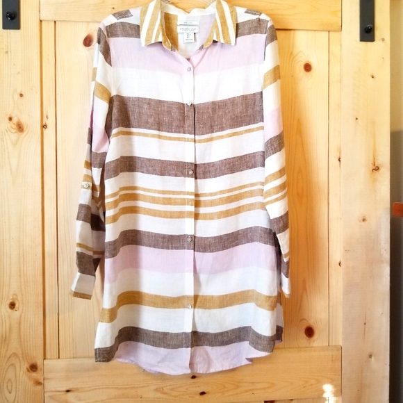 Rachel Zoe Tops - Rachel Zoe Linen Striped Tunic Top